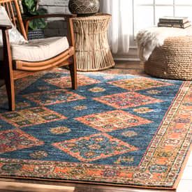 Harper Bohemian 853 Blue Tribal Oriental Multi Colour Floor Rug *FREE DELIVERY* 