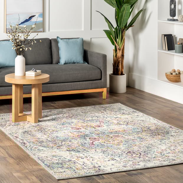 Bayuda Mottled Medallion Blue Rug