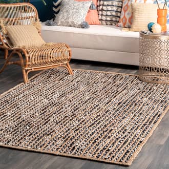 4' Jute and Cotton Pinstripes Rug secondary image