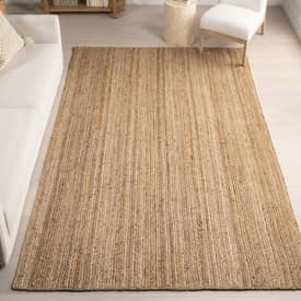 Runner Rug 100% Natural Jute Cotton Braided style Carpet Living Modern Area Rug 