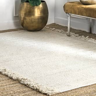 5' x 8' Solid Jute Flatweave With Side Tassels Rug secondary image