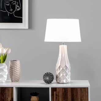24-inch Textured Ceramic Fluted Vase Table Lamp secondary image