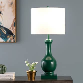 26-inch Glazed Aluminum Pedestaled Table Lamp secondary image