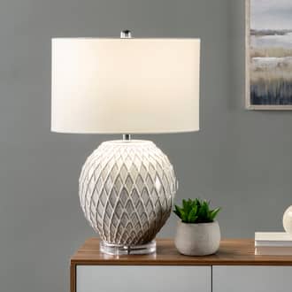 26-inch Textured Ceramic Latticed Mesh Table Lamp secondary image