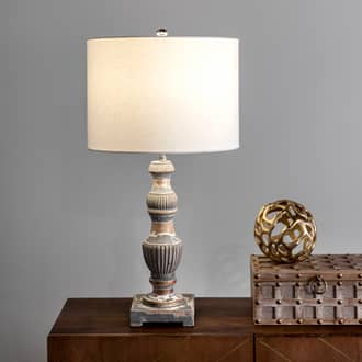25-inch Wood Fluted Candlestick Table Lamp secondary image