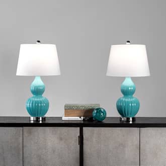 24-inch Ribbed Ceramic Gourd Table Lamp secondary image