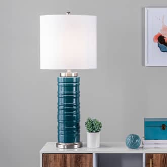 36-inch Grooved Ceramic Column Table Lamp secondary image