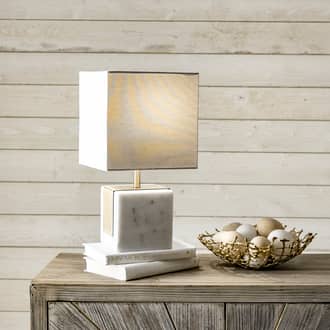 17-inch Plated Marble Cube Table Lamp secondary image