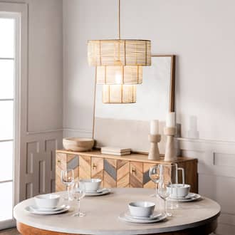 15-inch Rattan Canopy Pendant secondary image