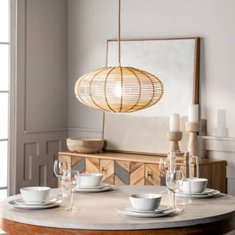 9-inch Rattan Orb Pendant secondary image