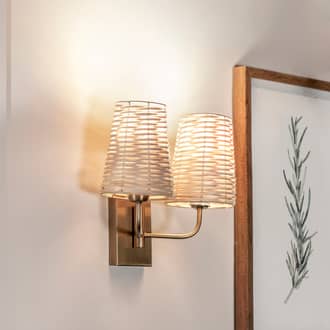 13-inch Rattan Double Wall Sconce secondary image