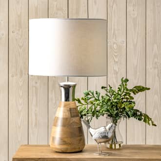 22-inch Striped Wood Vessel Table Lamp secondary image