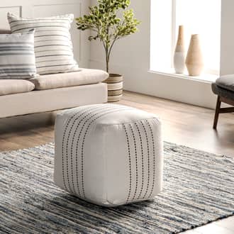 Cotton Dotted Pinstriped Pouf secondary image