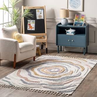 4' x 6' Jeanie Floral Waves Kids Rug secondary image