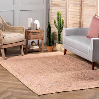 Hand Braided Denim And Jute Interwoven Solid Rug secondary image