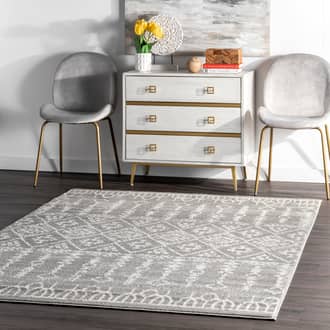 Gray Tempora Tribal Trellis rug - Transitional Rectangle 4' x 6'