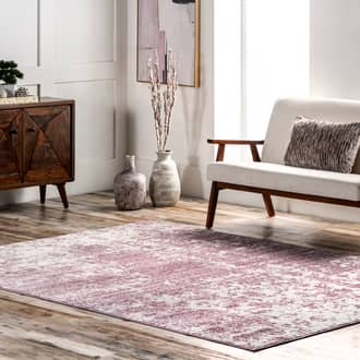 6' 7" x 9' Ruby Distressed Mist Rug secondary image