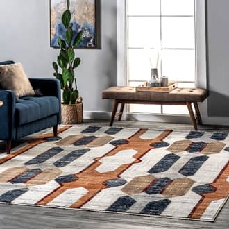 Beige Meadows Laura Vintage Geometric rug - Contemporary Rectangle 8' x 10'