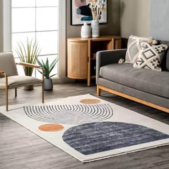 Beige Meadows Yulissa Contemporary Rainbow rug - Contemporary Rectangle 6' 7in x 10'