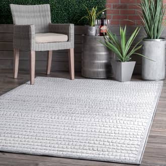 6' 7" x 9' Raised Striped Indoor/Outdoor Rug secondary image