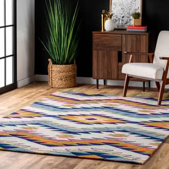 Multi Pampa Pyramid Maze rug - Southwestern Rectangle 5' x 8'