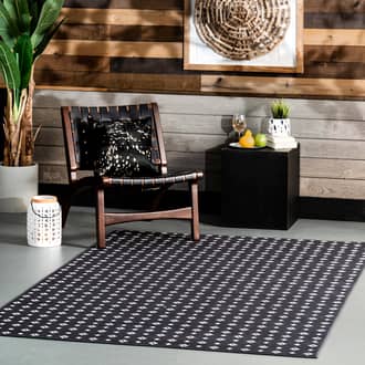 Dark Gray Aquarian Marta Celtic Washable Indoor/Outdoor rug - Geometric Rectangle 8' x 10'