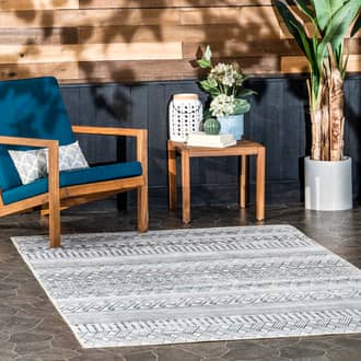 Green Aquarian Renee Banded Washable Indoor/Outdoor rug - Outdoor Rectangle 8' x 10'