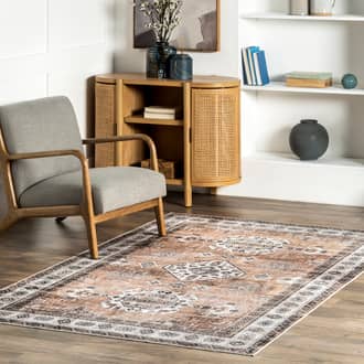 Rust Immerse Antoinette Washable Stain Resistant rug - Bohemian Rectangle 6' x 9'