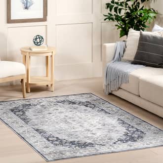 Navy Immerse Odette Washable Stain-Repellent rug - Bohemian Rectangle 5' x 8'