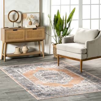 Rust Immerse Valentine Washable Stain-Repellent rug - Bohemian Rectangle 5' x 8'