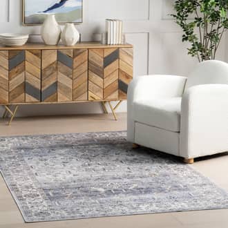 Blue Immerse Madeleine Washable Stain-Repellent rug - Bohemian Rectangle 5' x 8'