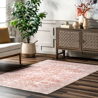Norah Geometric Floral Spill Proof Washable Rug secondary image