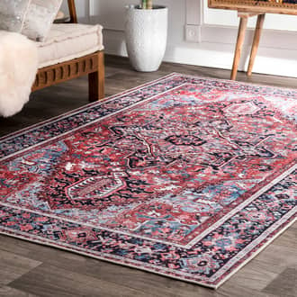 Multi Canton Blossom Printed Medallion rug - Transitional Rectangle 5' x 8'