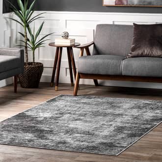 Charcoal Rain Haven Deloris Faded Washable rug - Contemporary Rectangle 5' x 8'