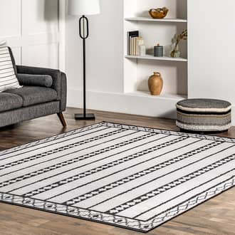 Ivory Rain Haven Ruthanne Washable Striped rug - Solid & Striped Rectangle 5' x 8'