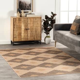 Natural Solasta Rivera Easy-Jute Washable Tiled rug - Contemporary Rectangle 4' x 6'