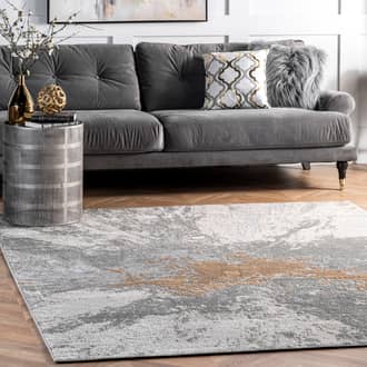 Silver Recycled Foundations Splatter Abstract rug - Contemporary Round 5'