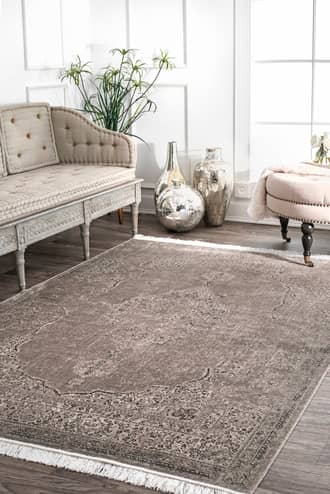 7' 6" x 9' 6" Withering Medallion Fringe Rug secondary image