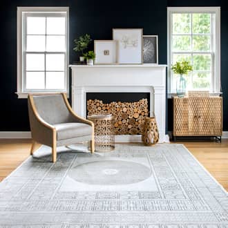 Light Gray Nightscape Tiled Token rug - Transitional Rectangle 5' x 8'
