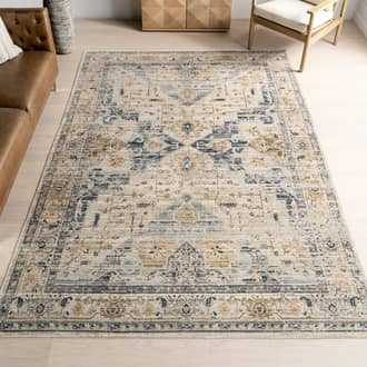 6' 7" x 9' Ariana Winged Medallion Indoor/Outdoor Washable Rug secondary image