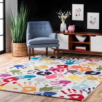 6' 7" x 9' Handprint Collage Rug secondary image