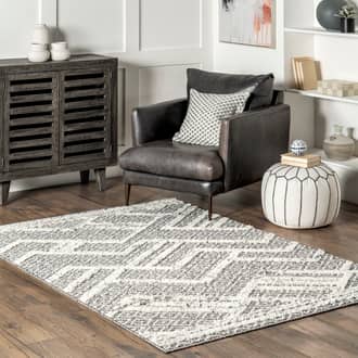 Gray Corridor Sam Textured Trellis rug - Contemporary Rectangle 5' 3in x 7' 7in