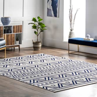 Blue Koko Pamela Fiesta Stripes rug - Transitional Rectangle 10' x 14'