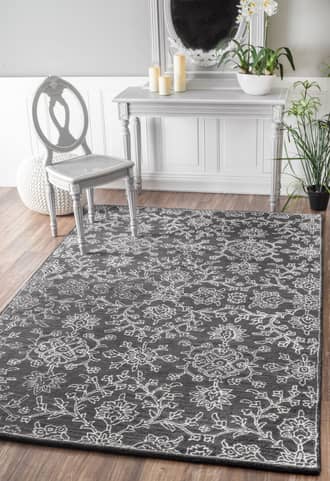 MA03 Hand Tufted Wool Floral Ogee Damask Rug secondary image