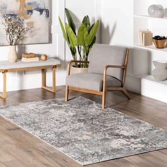 Gray Whisper Mottled Abstract rug - Contemporary Rectangle 6' 7in x 9'