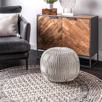 Knitted Cotton Basketweave Pouf secondary image