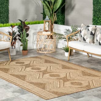 Light Brown Tucana Iris Totem Indoor/Outdoor Flatweave rug - Contemporary Rectangle 2' x 3'