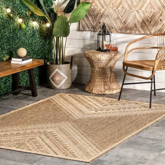 Beige Tucana Aztec Prism Indoor/Outdoor rug - Contemporary Rectangle 2' x 3'