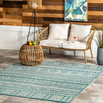 6' 7" x 9' Striped Banded Indoor/Outdoor Rug secondary image