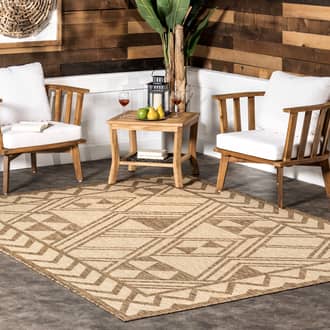 Beige Tucana Kelly Transitional Indoor/Outdoor rug - Geometric Rectangle 8' x 10'